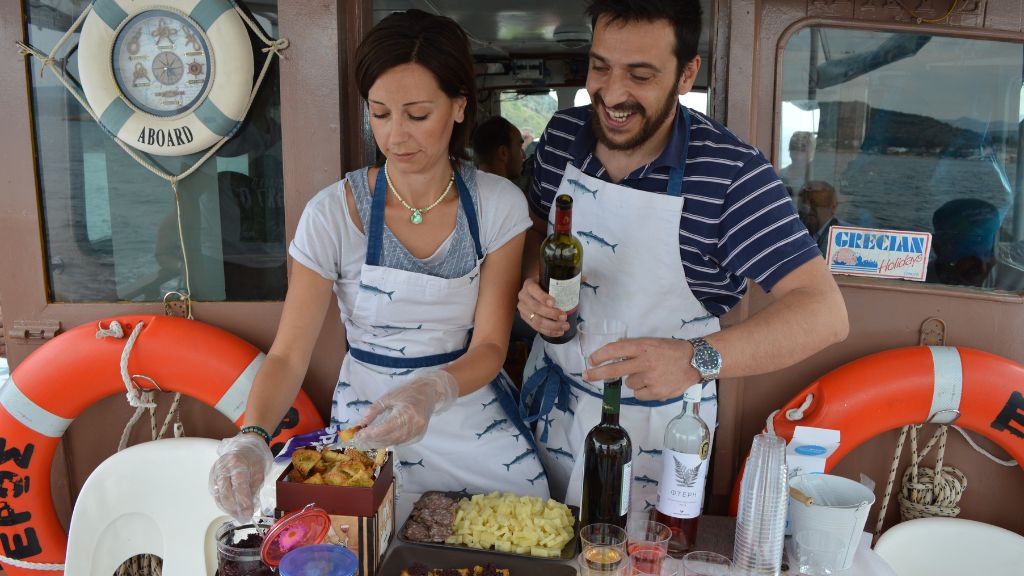 Wine tasting on board